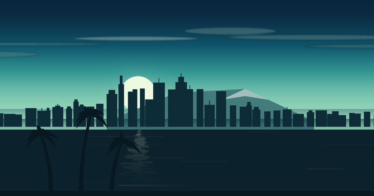 Illustrated view of Honolulu