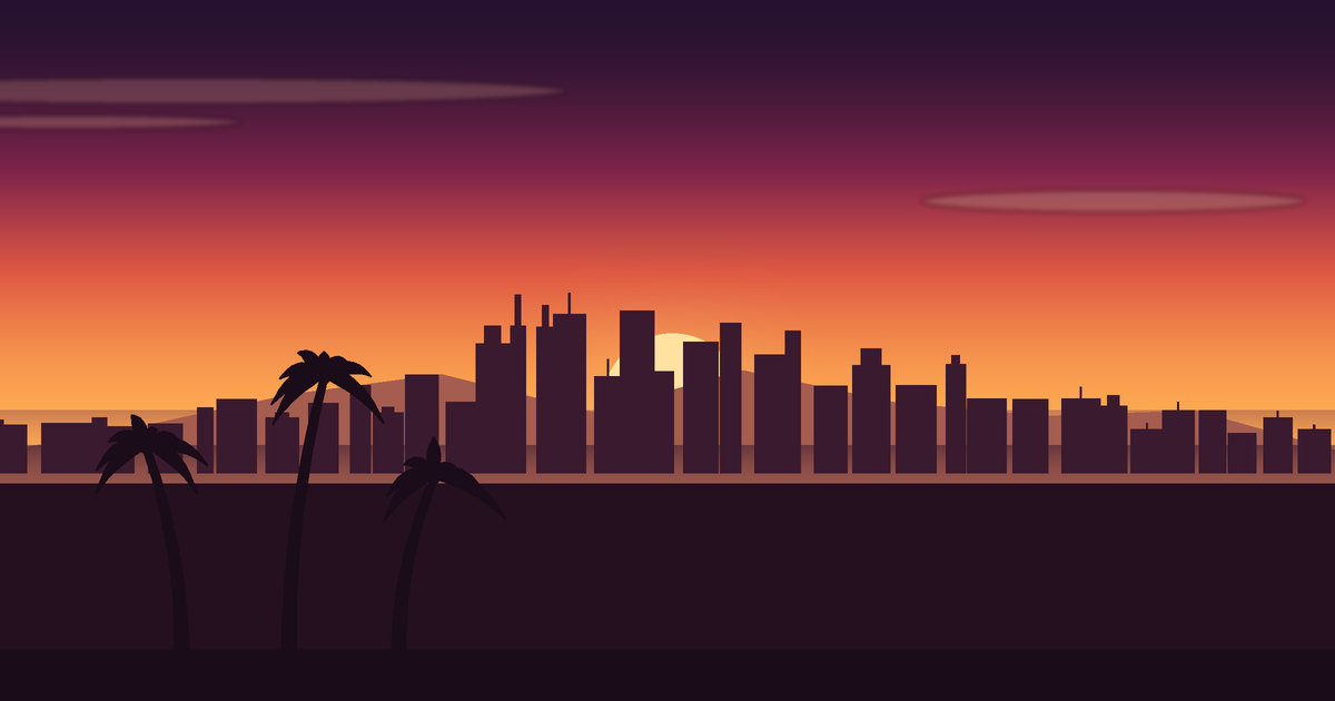 Illustrated view of Los Angeles