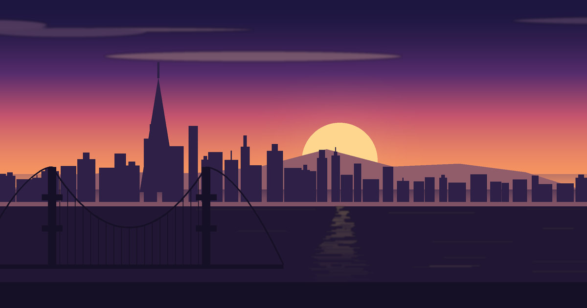 Illustrated view of San Francisco